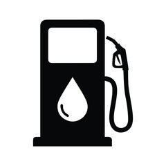 Simple fuel pump vector icon for gas station and energy design.