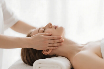 Professional facial massage for relaxation and rejuvenation
