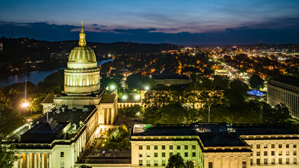 State Capitol at Night, Charleston, WV