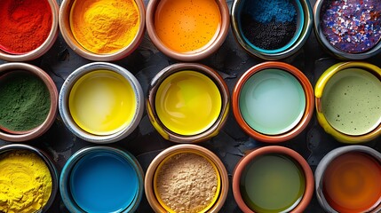 Palette of Colorful Pigments: An Exciting Assemblage of Vibrant Tones for Artistic and Creative Ventures