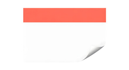 Blank white page with coral header and curled corner graphic