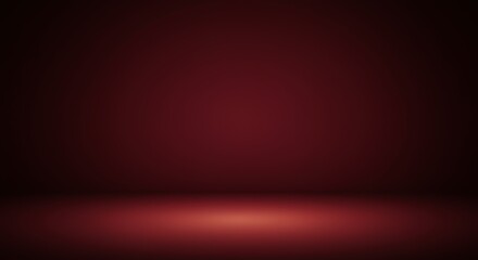 Elegant Dark Red Gradient Background with Spotlit Floor and Subtle Wall Texture