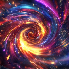 Obraz premium Shimmering light vortex glowing with motion high resolution picture