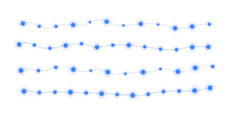 Blue Festive Light String Decorative Holiday Background