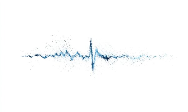 Abstract Blue Heartbeat Waveform Particle Design