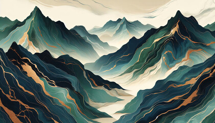 marble texture mountain landscape background in vibrant colors