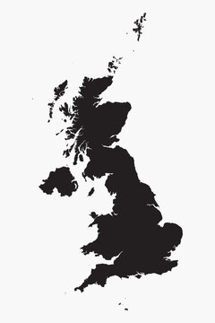 Vector graphic artwork suitable for print and web containing flat detailed map of UNITED KINGDOM