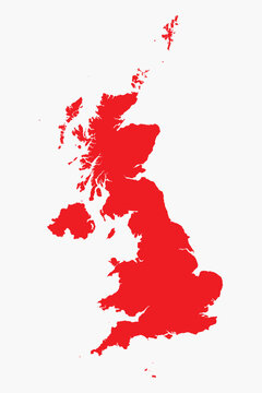 Vector graphic artwork suitable for print and web containing flat detailed map of UNITED KINGDOM