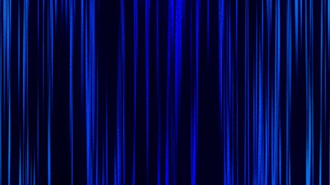 Abstract futuristic background of blue vibrant light lines motion. Blue gradient light trails reflecting on black. Neon vertical light stripes, blue curtain intro. Cinematic background and opener. 4k.