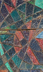 mosaic tiles in the city, stained glass with beautiful patterns