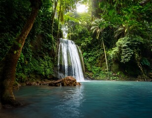 hidden jungle waterfall