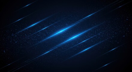 Abstract background with glowing neon lines and subtle sparkles in dark blue