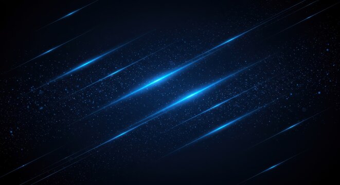 Abstract background with glowing neon lines and subtle sparkles in dark blue