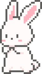 Fototapeta premium pixel illustration of cute standing rabbit