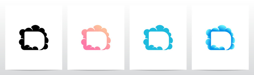 Clouds Forming Letter Initial Logo Design D