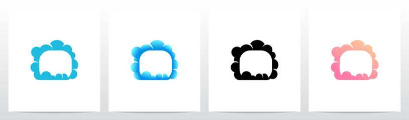 Clouds Forming Letter Initial Logo Design O
