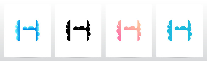 Clouds Forming Letter Initial Logo Design K