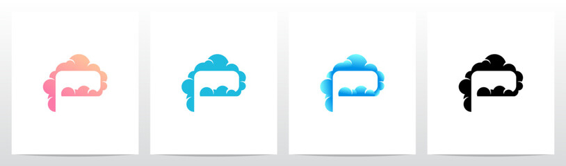 Clouds Forming Letter Initial Logo Design P