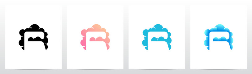 Clouds Forming Letter Initial Logo Design R