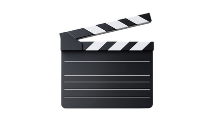 Movie clapper board isolated on transparent background