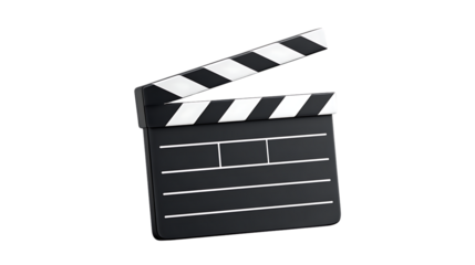 Clapperboard isolated on transparent background