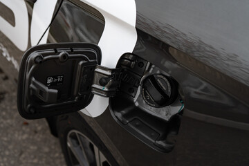 Modern car details, closed fuel cap