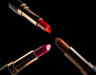 lipstick on black background