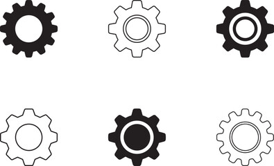 setting icon silhouette on white background
