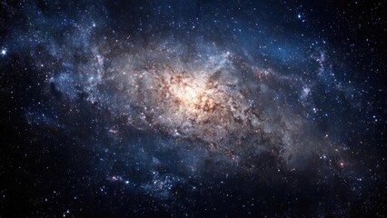 Fototapeta premium A spiral galaxy with a bright central bulge and swirling dust lanes, full of countless stars. Concept Spiral Galaxy, Bright Central Bulge, Dust Lanes, Countless Stars, Cosmic Beauty