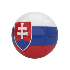Fototapeta premium Slovakia soccer ball, a symbolic 3D render representing national sports and heritage