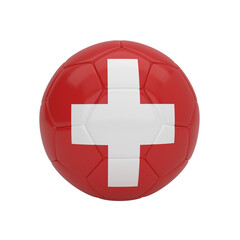 Switzerland soccer ball, a symbolic 3D render of national sports pride and neutrality