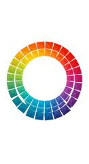 Fototapeta premium Colorful Circular Geometric Chart with Pyramid Shapes