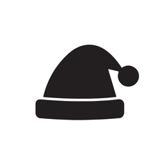 Fototapeta premium Simple black and white illustration of a classic santa claus hat