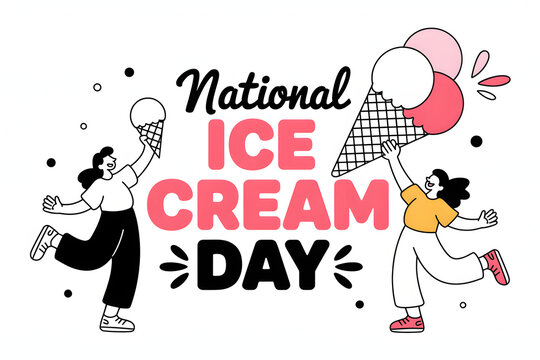 vector illustration banner for national ice cream day celebration