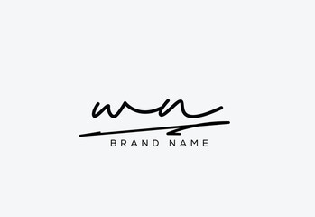 WN letter elegant cursive beauty handwriting logo. symbol design| typography logo| creative mark| corporate identity| signature logo.