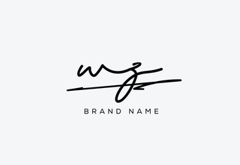 WZ letter elegant cursive beauty handwriting logo. symbol design| typography logo| creative mark| corporate identity| signature logo.