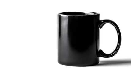 Black mug isolated on white back ground.