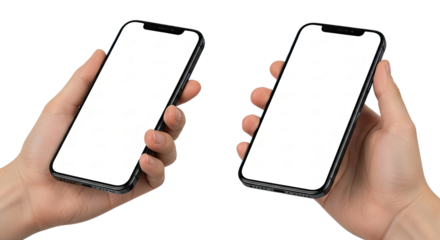 Mockup smart phone isolated Transparent screen and PNG High quality Image for Infographic Business web site design app ().png