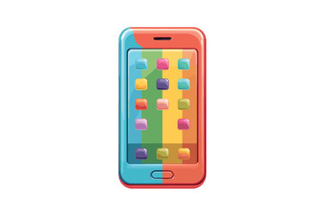 Bright mobile device with colorful application icons on screen