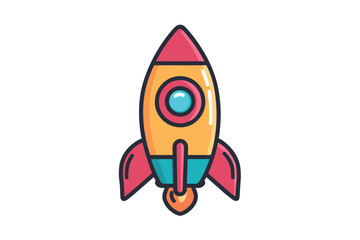 Colorful rocket design for creative projects and celebrations
