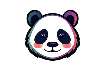 Charming panda face design with vibrant colors for kids decor