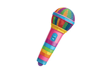 Colorful microphone for kids entertainment and fun activities