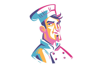 Creative chef character design for culinary art and branding