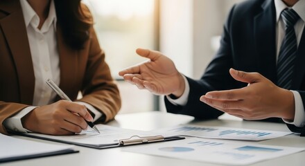 Collaborative Business Discussion Analyzing Documents, Sharing Insights, and Planning Strategies in a Professional Workplace Environment