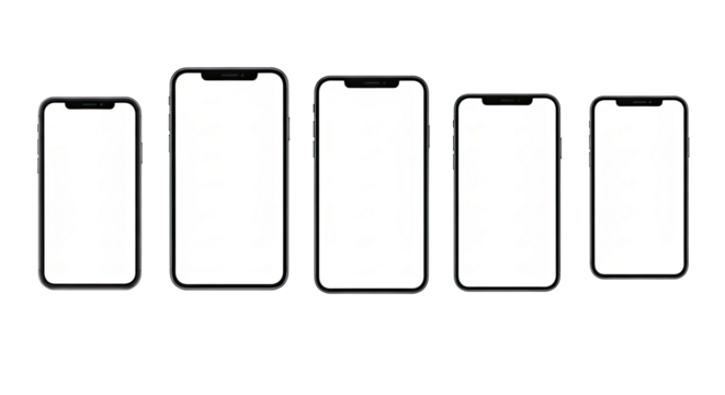 Mockup smart phone isolated Transparent screen and PNG High quality Image for Infographic Business web site design app ().png