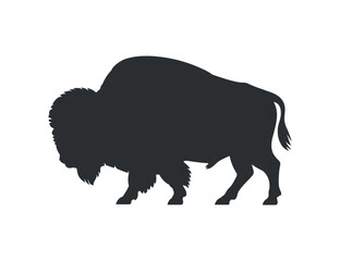 Bison Silhouette American Buffalo Vector Wildlife Animal Nature Illustration