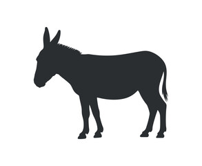 Simple Donkey Silhouette Domestic Animal Icon Graphic Clip Art Symbol Sign Vector Illustration Stock Image