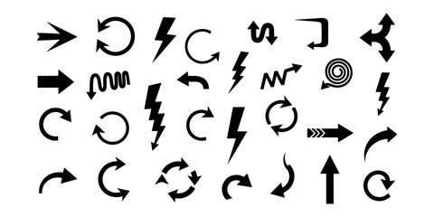 Vector Arrow and Bolt Icons Collection