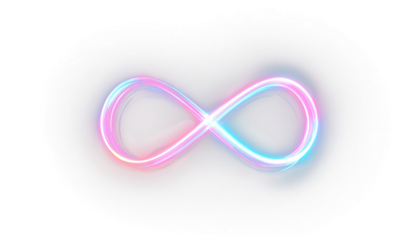 Endless 8 shape glowing vector design.