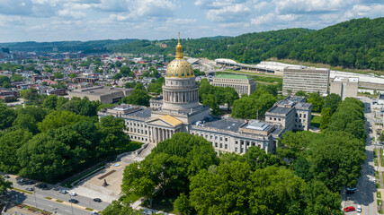 Aerial View of the West Virginia State Capitol in Charleston with Gold Dome © Blending Focus